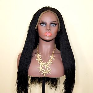 Customized Lace Frontal Micro Braids Wig with Baby Hairs